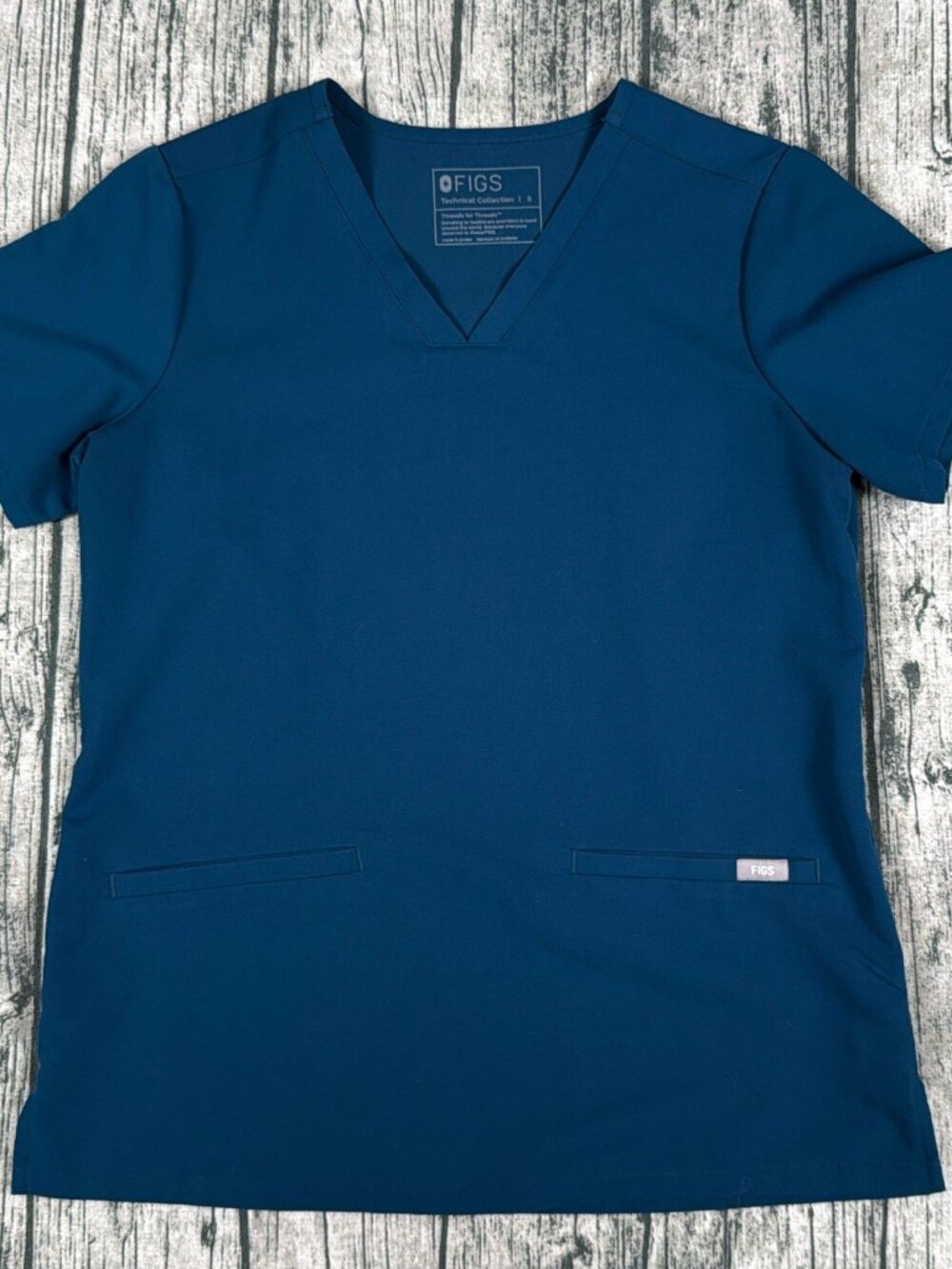 FIGS Casma Scrub Top Women's S PO#5620 Navy Blue/ Royal Blue Technical NWOT